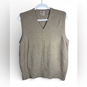 Vintage Alan Paine 100% Pure Cashmere Beige Sweater Vest English Sz 42 or US M